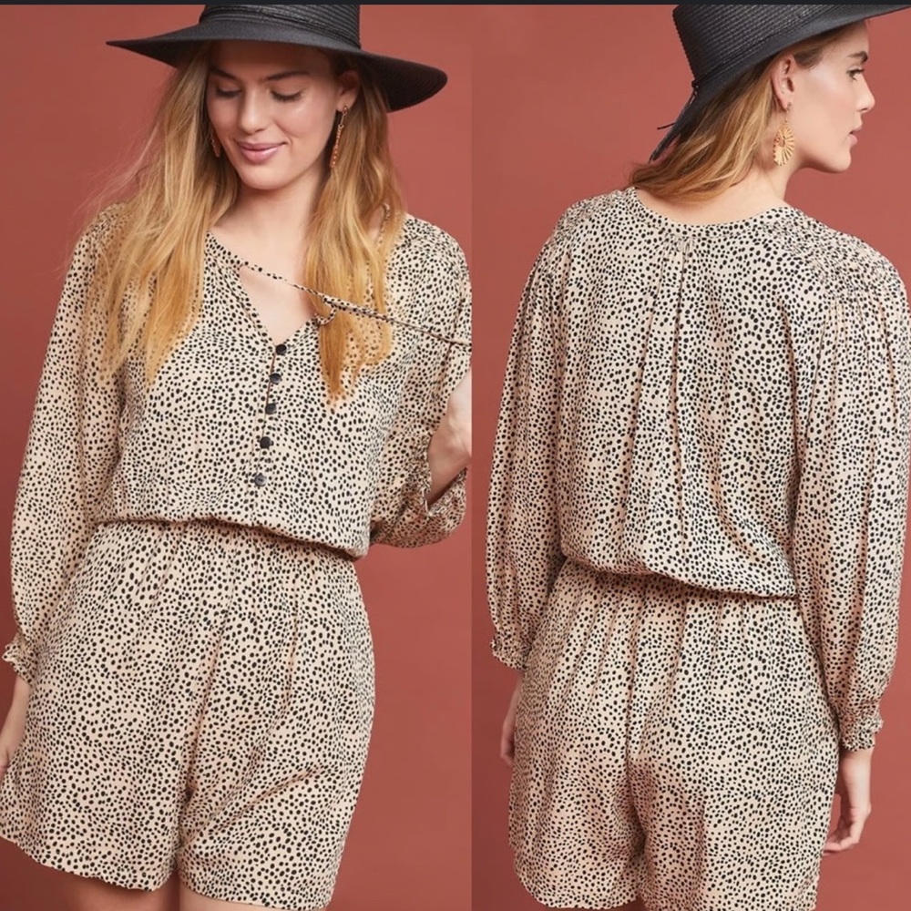 BEACHGOLD Cream and Black Patterned Jumpsuit